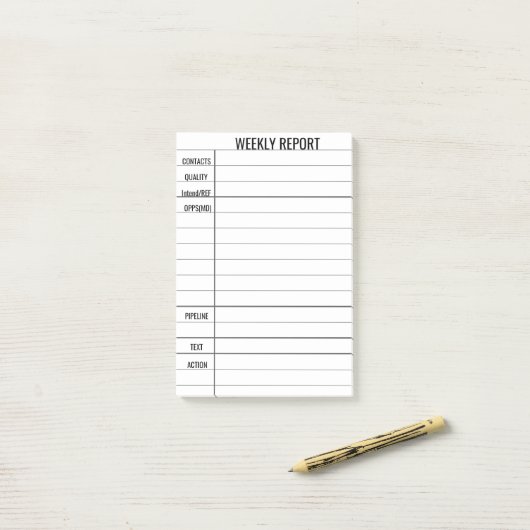 Creëer Your Own Business Weekly verslag Post-it® Notes (Op bureau)