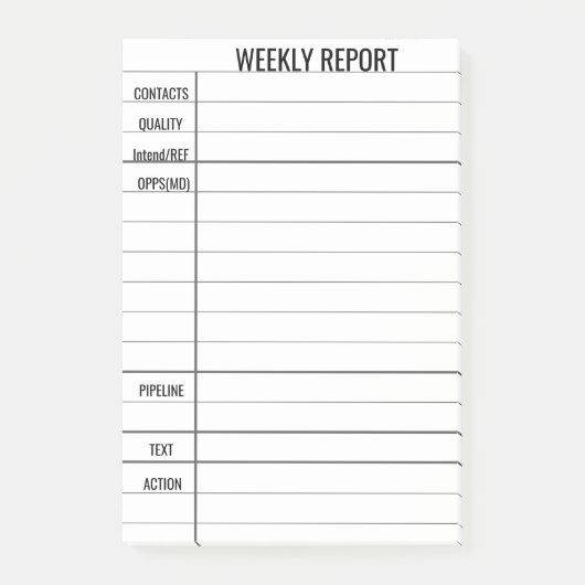 Creëer Your Own Business Weekly verslag Post-it® Notes (Voorkant)