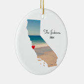 Creëer Your Own California Vacation Photo Keramisch Ornament (Rechts)