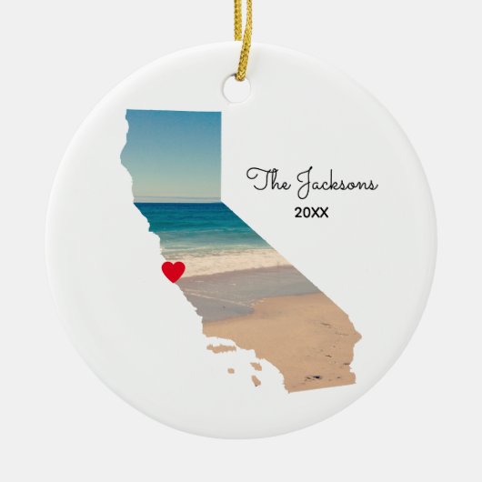 Creëer Your Own California Vacation Photo Keramisch Ornament (Voorkant)
