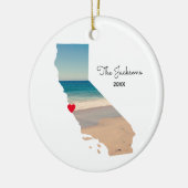 Creëer Your Own California Vacation Photo Keramisch Ornament (Links)