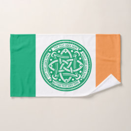 Creëer Your Own Celtic Knot Shamrock Green Irish Handdoek