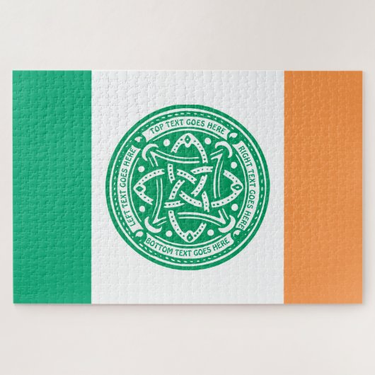 Creëer Your Own Celtic Knot Shamrock Green Irish Legpuzzel (Horizontaal)