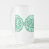 Creëer Your Own Celtic Knot Shamrock Green Irish Matglas Bierpul (Voorkant links)