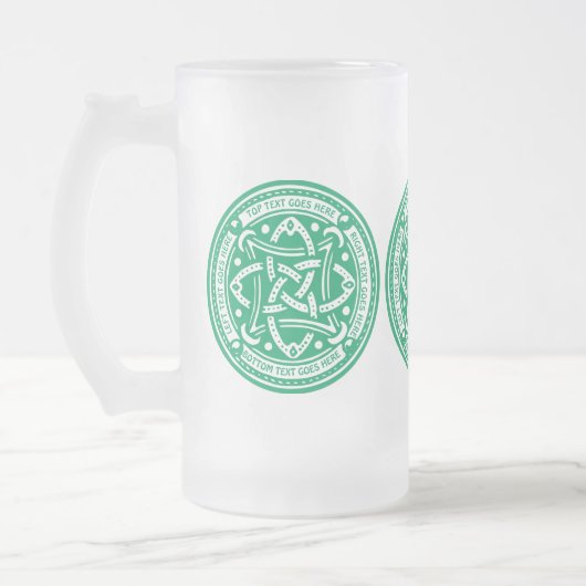 Creëer Your Own Celtic Knot Shamrock Green Irish Matglas Bierpul (Links)