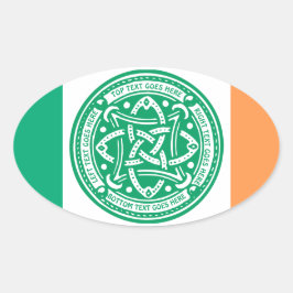 Creëer Your Own Celtic Knot Shamrock Green Irish Ovale Sticker