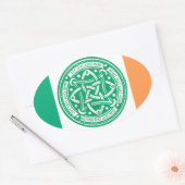 Creëer Your Own Celtic Knot Shamrock Green Irish Ovale Sticker (Envelop)