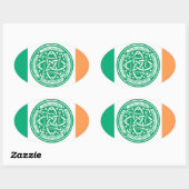 Creëer Your Own Celtic Knot Shamrock Green Irish Ovale Sticker (Vel)