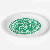 Creëer Your Own Celtic Knot Shamrock Green Irish Papieren Bordje (Gekanteld)