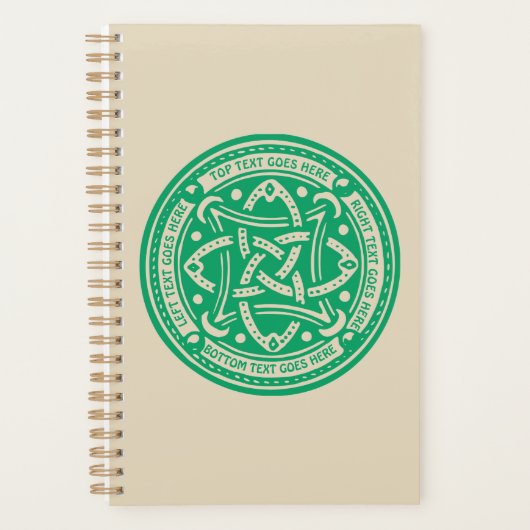 Creëer Your Own Celtic Knot Shamrock Green Irish Planner (Voorkant)