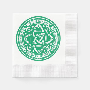 Creëer Your Own Celtic Knot Shamrock Green Irish Servetten