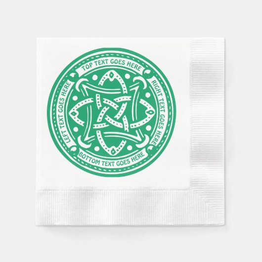 Creëer Your Own Celtic Knot Shamrock Green Irish Servetten (Voorkant)