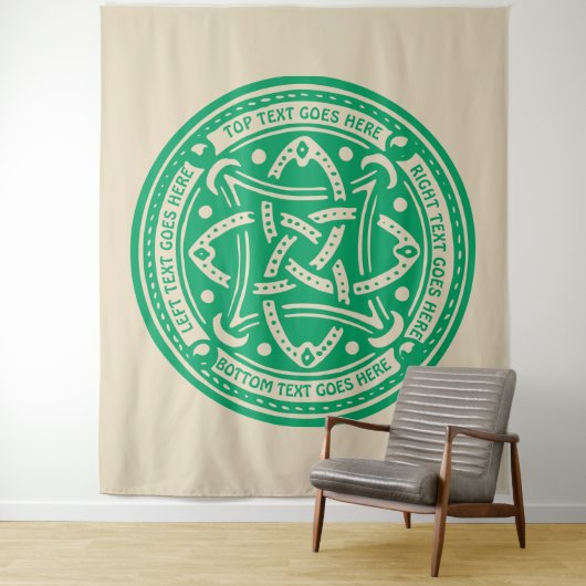 Creëer Your Own Celtic Knot Shamrock Green Irish Wandkleed (In situ)