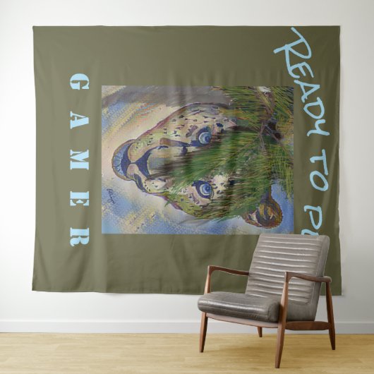 Creëer Your Own College Gamester Leopard Tiger T-S Wandkleed (In Situ (horizontaal))