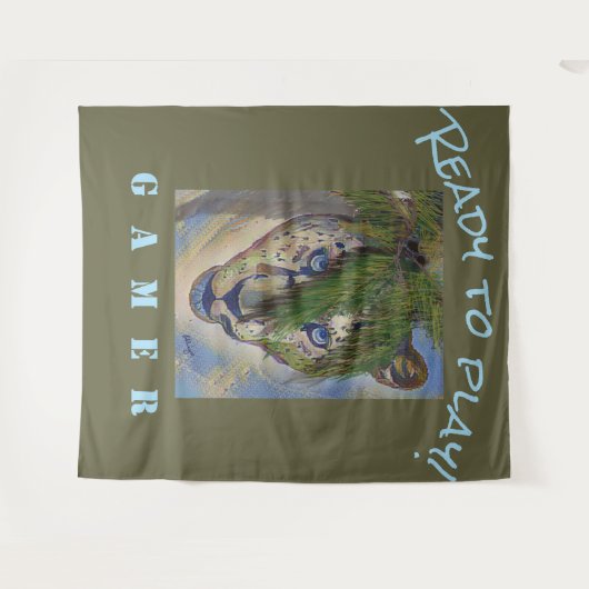 Creëer Your Own College Gamester Leopard Tiger T-S Wandkleed (Voorkant (horizontaal))