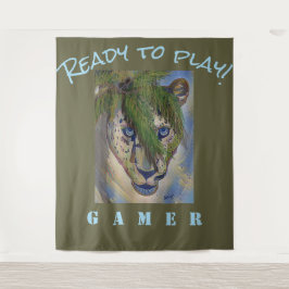 Creëer Your Own College Gamester Leopard Tiger T-S Wandkleed