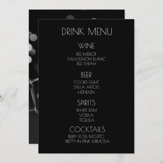 Creëer Your Own - Dancing X-Ray Skeleton Drink Menu (Voorkant / Achterkant)