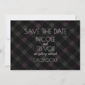 Creëer Your Own - Dark Grey Plaid Save The Date (Voorkant)