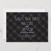 Creëer Your Own - Dark Grey Plaid Save The Date (Voorkant)