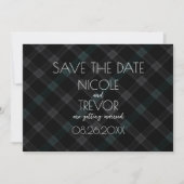 Creëer Your Own - Dark Grey Plaid Save The Date (Voorkant)