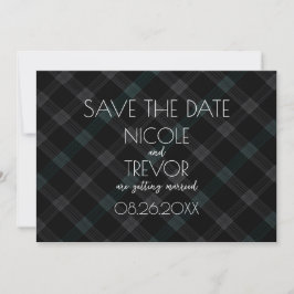 Creëer Your Own - Dark Grey Plaid Save The Date