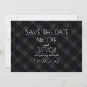 Creëer Your Own - Dark Grey Plaid Save The Date (Voorkant)