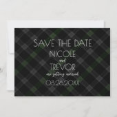 Creëer Your Own - Dark Grey Plaid Save The Date (Voorkant)