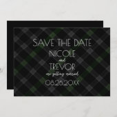 Creëer Your Own - Dark Grey Plaid Save The Date (Voorkant / Achterkant)