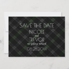 Creëer Your Own - Dark Grey Plaid Save The Date