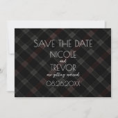 Creëer Your Own - Dark Grey Plaid Save The Date (Voorkant)