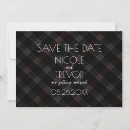 Creëer Your Own - Dark Grey Plaid Save The Date