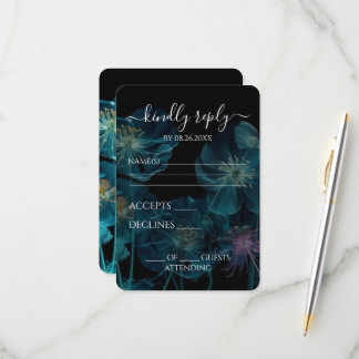 Creëer Your Own - Dark X-Ray Glow Wildflowers RSVP Kaartje