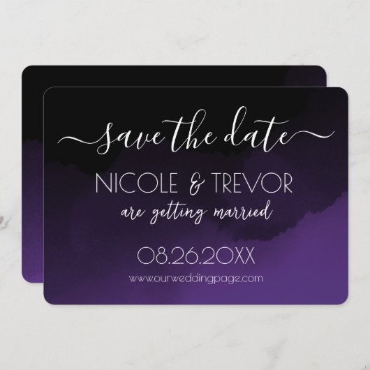 Creëer Your Own - Donker gekleurde Ombré Save The Date (Voorkant / Achterkant)