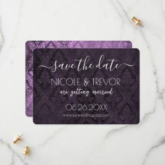 Creëer Your Own - Donkergotische  Damask Save The Date