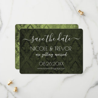 Creëer Your Own - Donkergotische  Damask Save The Date
