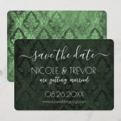 Creëer Your Own - Donkergotische  Damask Save The Date (Voorkant / Achterkant)