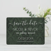 Creëer Your Own - Donkergotische  Damask Save The Date (Staand voorkant)