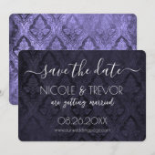Creëer Your Own - Donkergotische  Damask Save The Date (Voorkant / Achterkant)