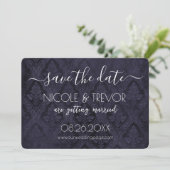 Creëer Your Own - Donkergotische  Damask Save The Date (Staand voorkant)