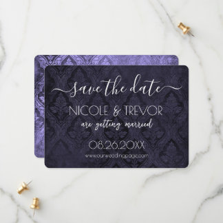 Creëer Your Own - Donkergotische  Damask Save The Date
