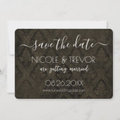 Creëer Your Own - Donkergotische  Damask Save The Date (Voorkant)