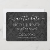 Creëer Your Own - Donkergotische  Damask Save The Date (Voorkant)