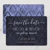 Creëer Your Own - Donkergotische  Damask Save The Date (Voorkant / Achterkant)