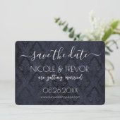 Creëer Your Own - Donkergotische  Damask Save The Date (Staand voorkant)