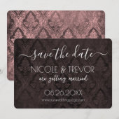 Creëer Your Own - Donkergotische  Damask Save The Date (Voorkant / Achterkant)