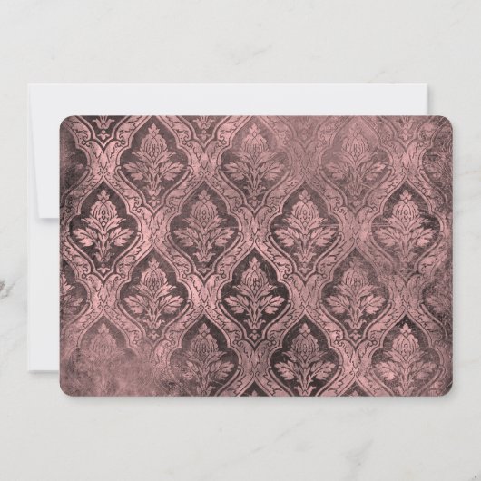 Creëer Your Own - Donkergotische  Damask Save The Date (Achterkant)