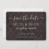 Creëer Your Own - Donkergotische  Damask Save The Date (Voorkant)