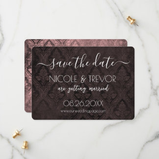 Creëer Your Own - Donkergotische  Damask Save The Date