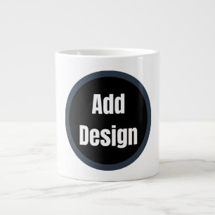 Creëer Your Own donkergrijs blauw gepersonaliseerd Grote Koffiekop
