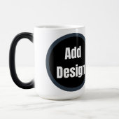 Creëer Your Own donkergrijs blauw gepersonaliseerd Magische Mok (Links)